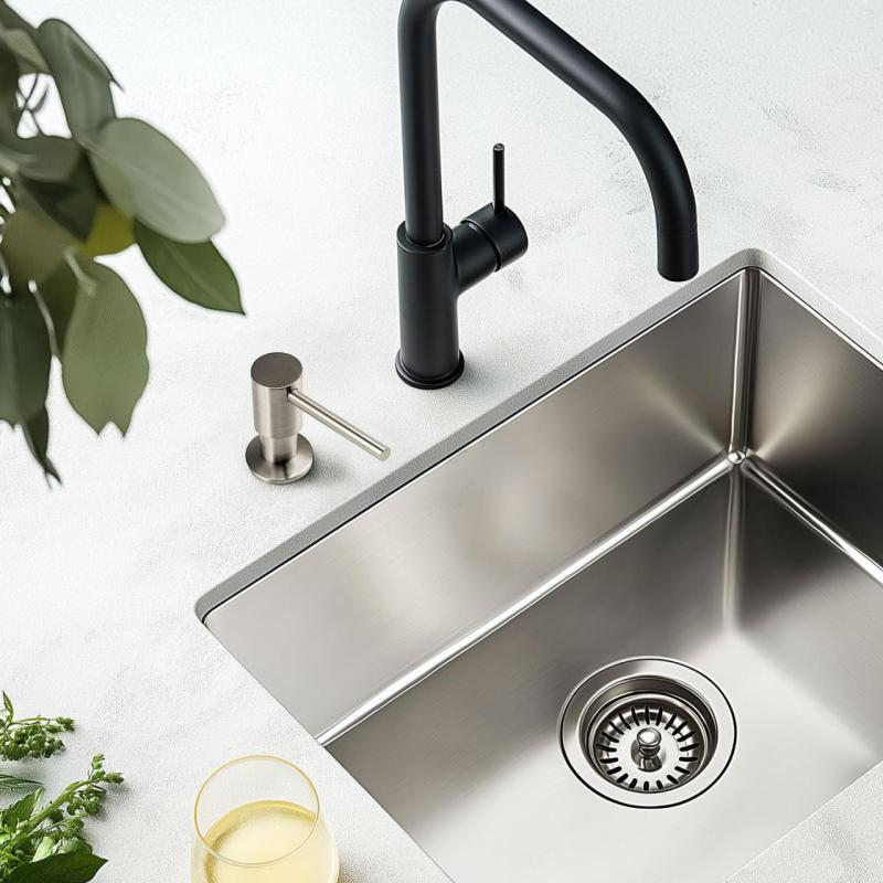 Pure.Sink Elite Steel Shine distributeur de savon en inox rechargeable par le dessus PS9010-02
