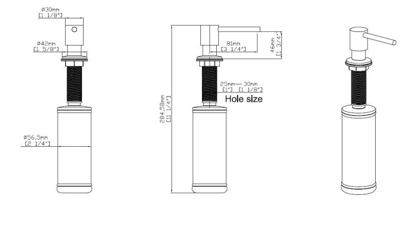 Distributeur de savon encastré Pure.Sink Elite Steel Shine, rechargeable par le dessus, noir mat PS9010-10