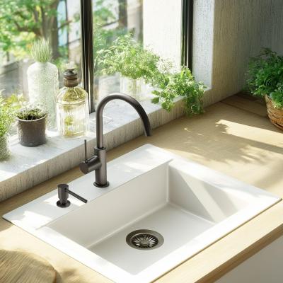 Distributeur de savon encastrable Pure.Sink Elite Steel Shine PVD Gun Metal, rechargeable par le dessus PS9010-61