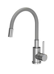 Quadri Bristol Robinet de Cuisine en Acier Inoxydable avec Bec Flexible Gris 1208967663