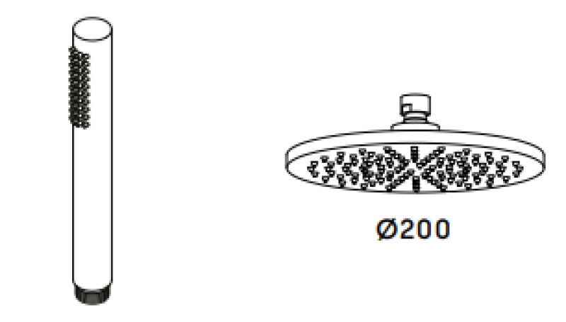 Waterevolution Flow combinaison de douche thermostatique avec douche de tête PVD or White Gold 200mm T141TNWGE