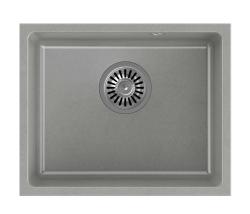 Quadri Elston Évier à Encastrer en Granit Gris 420x335mm avec Bouchon en Inox 1208967775