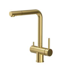 Quadri Ellesmere Robinet de cuisine PVD Or 3 voies avec raccord supplémentaire pour eau filtrée 1208967781