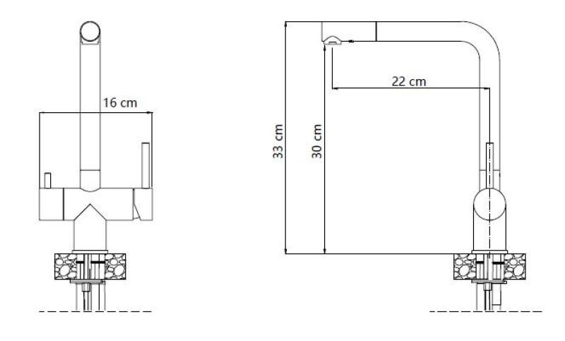 Quadri Ellesmere Robinet de cuisine PVD Or 3 voies avec raccord supplémentaire pour eau filtrée 1208967781