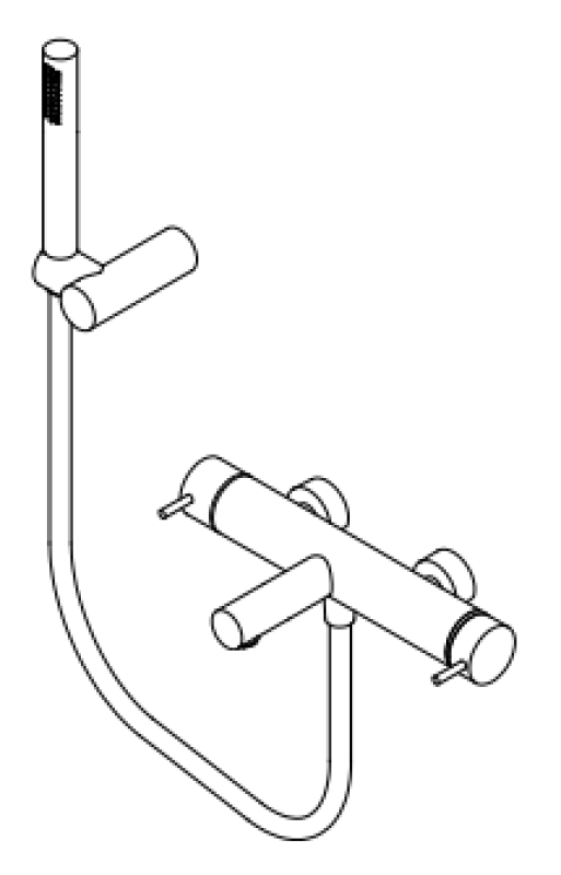 Waterevolution Flow mitigeur de douche à deux voies avec douchette chrome T130N01