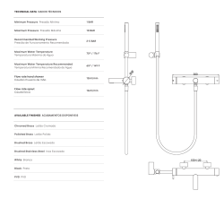 Waterevolution Flow mitigeur thermostatique à deux voies avec douchette en acier inoxydable RVS T130TNIE