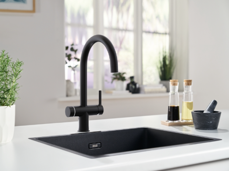 Franke Maris water hub 7L chaudière 3-en-1 avec robinet d'eau bouillante électronique tactile noir mat avec bypass waterhub 1208967856