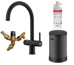 Franke Maris waterhub 4L chaudière 3-en-1 avec robinet d'eau bouillante mécanique Twist noir mat avec bypass waterhub 1208967862