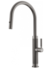 Franke Mythos Masterpiece Robinet de Cuisine Anthracite avec Bec en J et Douchette Extractible - 115.0711.555