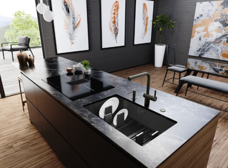 Franke Mythos Masterpiece BXM 210.68 Grande Évier Gun Metal PVD Anthracite 685x410mm Montage à fleur et Montage sous plan - 127.0676.885