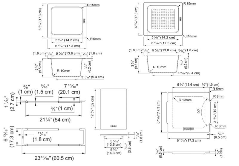 Franke Accessoires Universels Ensemble Tout-En-Un 2 - Planche à Découper, Bac en Plastique, Petit Bac en Plastique et Pont Télescopique 112.0655.482