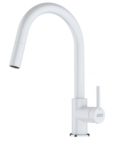 Robinet de cuisine Franke Lina Polar White Blanc avec douchette extractible 115.0626.081