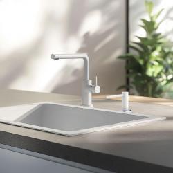 Distributeur de savon encastré pour cuisine Franke Active en granit Polar White Blanc 112.0633.079