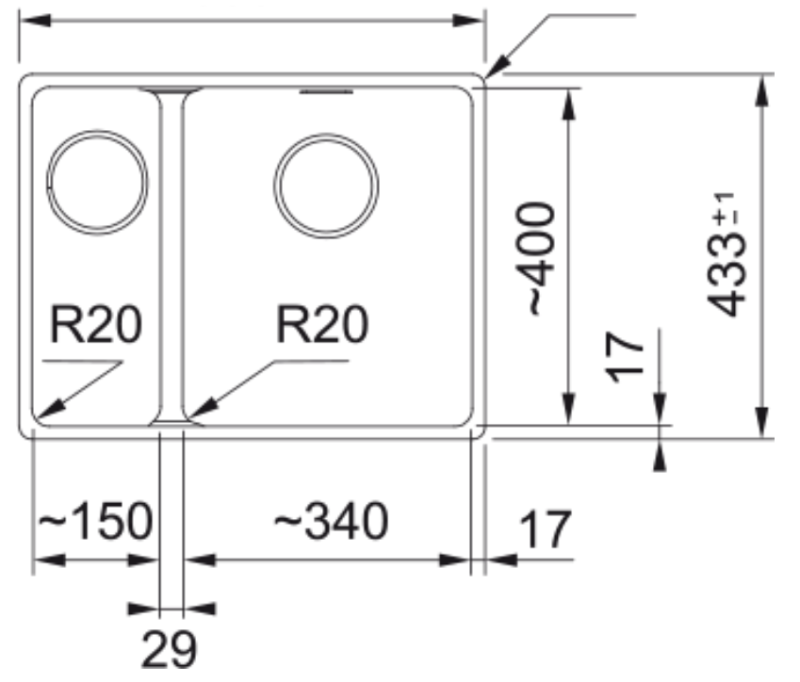 Franke Maris MRG 160-34-15 Fragranite Ardoise Gris Évier gris foncé Bac Droit Sous-meuble 125.0714.607