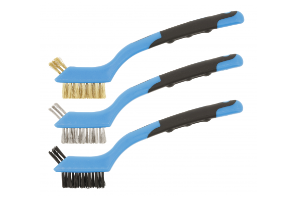 Hoegert Ensemble de brosses 3 pièces : acier inoxydable, laiton, nylon