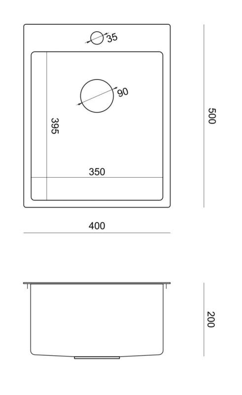 Aquadesign Clara Évier Cuivre 40x50cm Encastré ou à Poser avec Plage de Robinet et Bonde en Cuivre - 1208969507