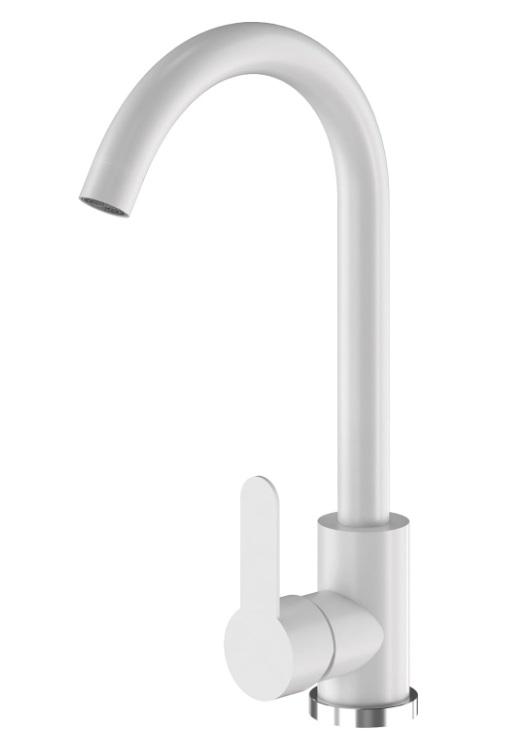 Veritas Robinet de Cuisine Graniteland Blanc avec bec pivotant 1208969531