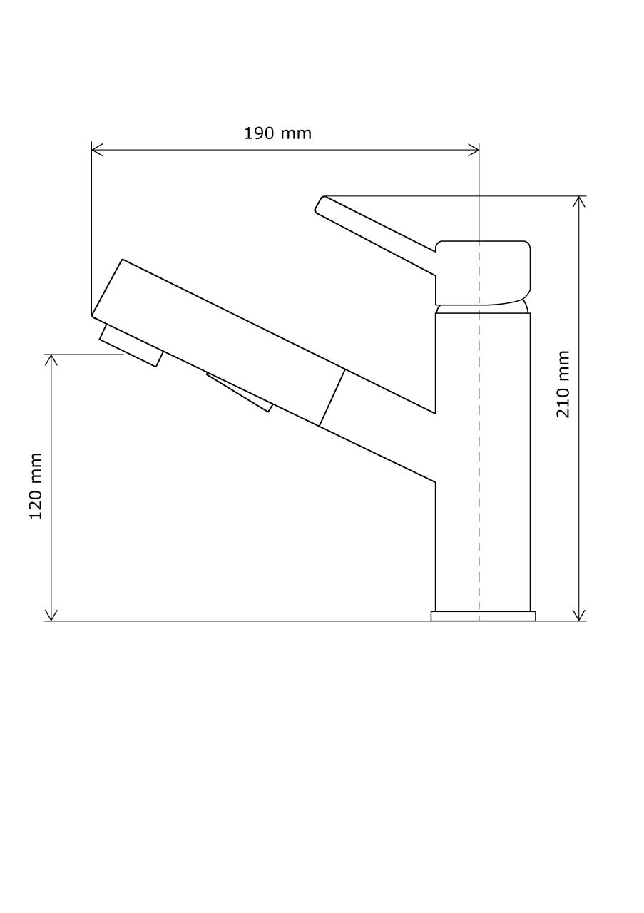 Robinet de cuisine Graniteland Ceres Chromé avec bec rétractable et douchette à main double fonction 1208969535