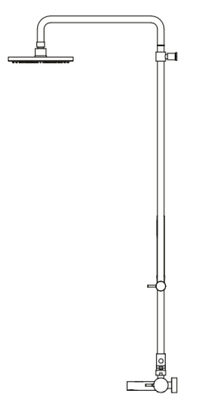 Waterevolution Flow mitigeur de douche trois voies avec douche de tête diamètre 250mm et douchette ronde Laiton T131NR25LE