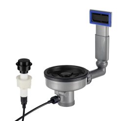 Lorreine Ensemble de Bouchon de Bonde pour Évier Noir avec Trop-plein et Bouton-poussoir pour Vidage Automatique 1208969590