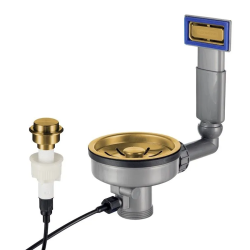 Lorreine Ensemble de Bouchon de Bonde d'Évier Or avec Trop-Plein et Bouton-Poussoir pour Vidange Automatique 1208969592