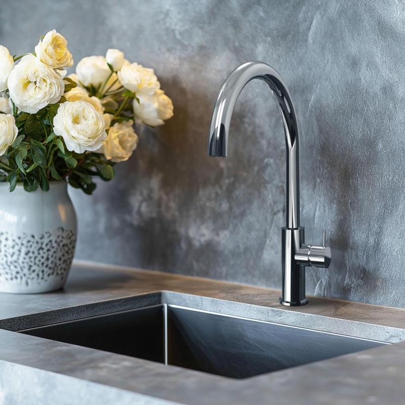 Waterevolution Flow robinet de cuisine avec bec pivotant rond chromé T158U01