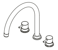 Waterevolution Flow mitigeur de cuisine à 3 trous avec bec pivotant et raccordement pour eau filtrée en acier inoxydable T152UIE