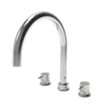 Waterevolution Flow robinet de cuisine à 3 trous avec bec pivotant et raccordement pour eau filtrée blanc T152UBR