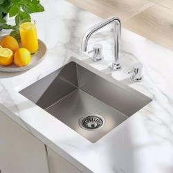 Waterevolution Flow 3-gats haakse keukenmengkraan met draaibare uitloop en gefilterd water aansluiting chroom T152H01