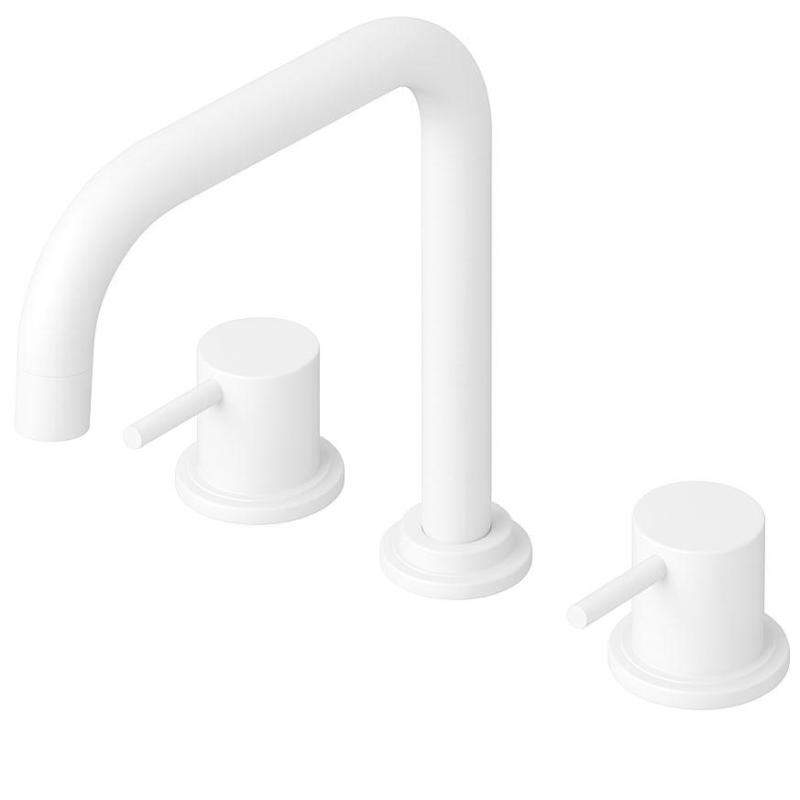 Waterevolution Flow mitigeur de cuisine à 3 trous avec bec pivotant et raccord pour eau filtrée blanc T152HBR