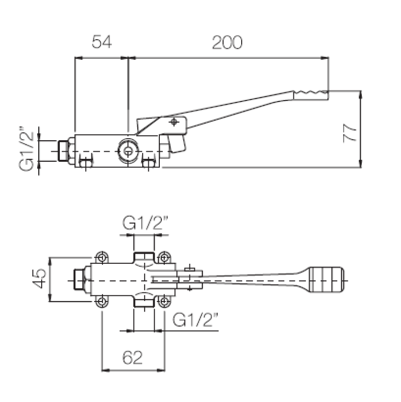 PB Pedal Line Mitigeur à pédale chromé pour montage au sol 1208969744