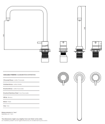 Waterevolution Flow mitigeur de cuisine à 3 trous avec bec pivotant et connexion pour eau filtrée gun metal T152HGME