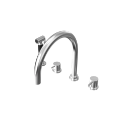 Waterevolution Flow mitigeur de cuisine à 4 trous avec douchette extractible en inox T153UIE