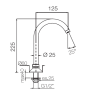 PB Pedal Line kraan uitloop chroom voor op het aanrechtblad of wastafelblad 1208969764