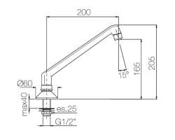 PB Pedal Line robinet bec chromé pour montage sur plan de travail ou lavabo 1208969768