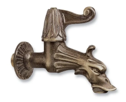 Robinet Mural Vintage de Jardin PB, Robinet d'Eau Froide en Bronze avec Raccord de Tuyau de Jardin et Levier 1208969785