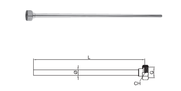 Tube de raccordement PB pour robinet chrome 1208969800