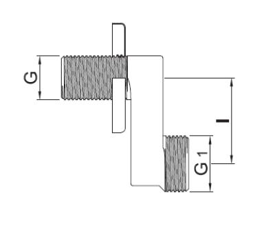 Raccord S PB chromé réglable 60mm excentré G 1/2” G1 3/4” 1208969850