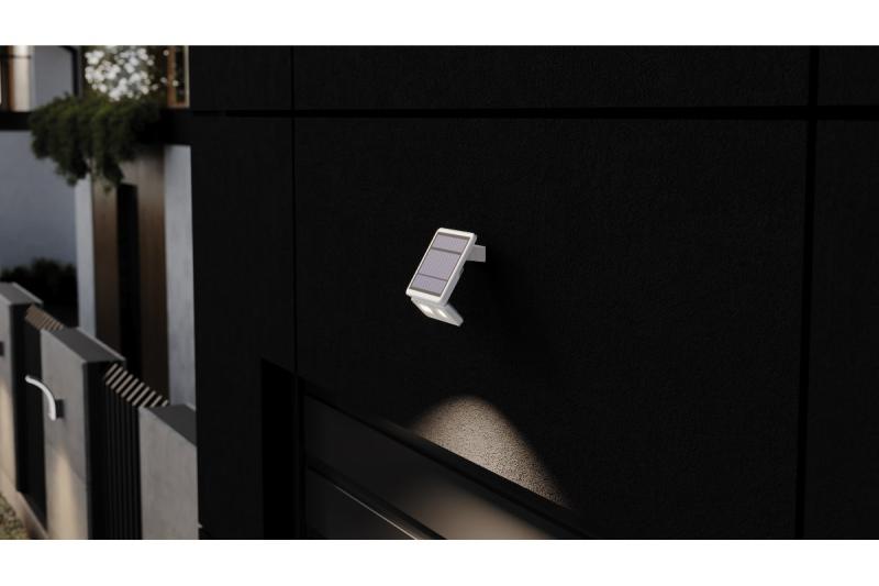 Luminaire solaire avec détecteur de mouvement et crépusculaire DAVOS, LED, 1000lm, 4000K, 2000mAh, IP54, blanc