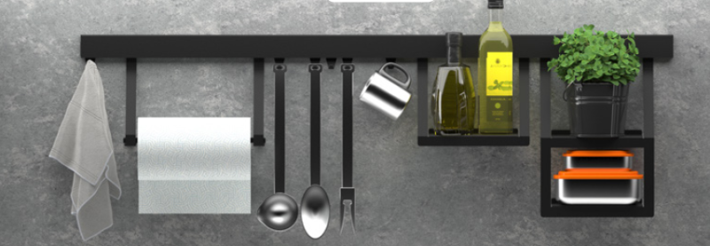 Epka Luxion Porte-rouleau de cuisine pour rails de cuisine Métal Noir 1208969968