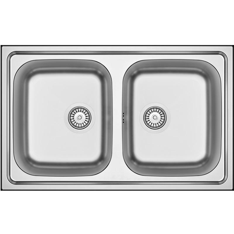 Évier double en inox Banka Centurio 20 à poser 80x50cm 1208970026