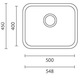 Évier Banka IB5040 en acier inoxydable 50 x 40 cm encastré 1208970037