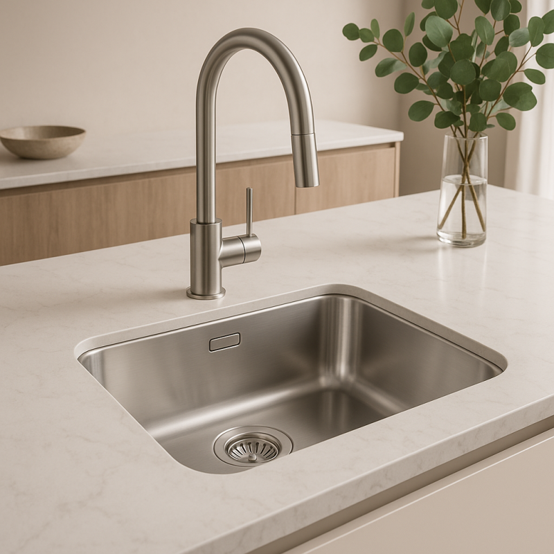 Évier Banka IB5040 en inox 50 x 40 cm encastré 1208970037