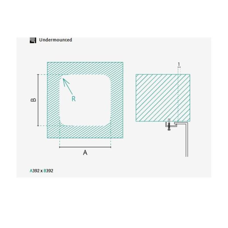 Évier sous plan Banka IB4040 en inox 40 x 40 cm 1208970039