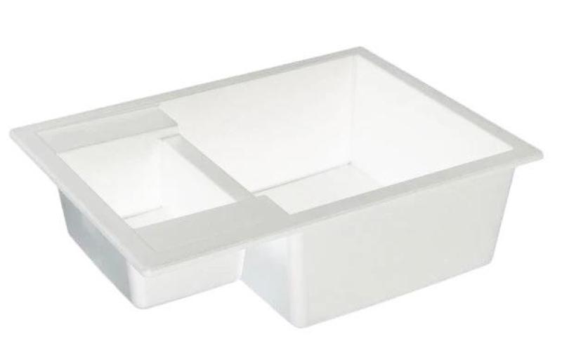 Granitemy Smart extra peu profonde 1,5 évier à poser en granit blanc 58x44cm avec bouchon blanc et couvercle 1208970052.