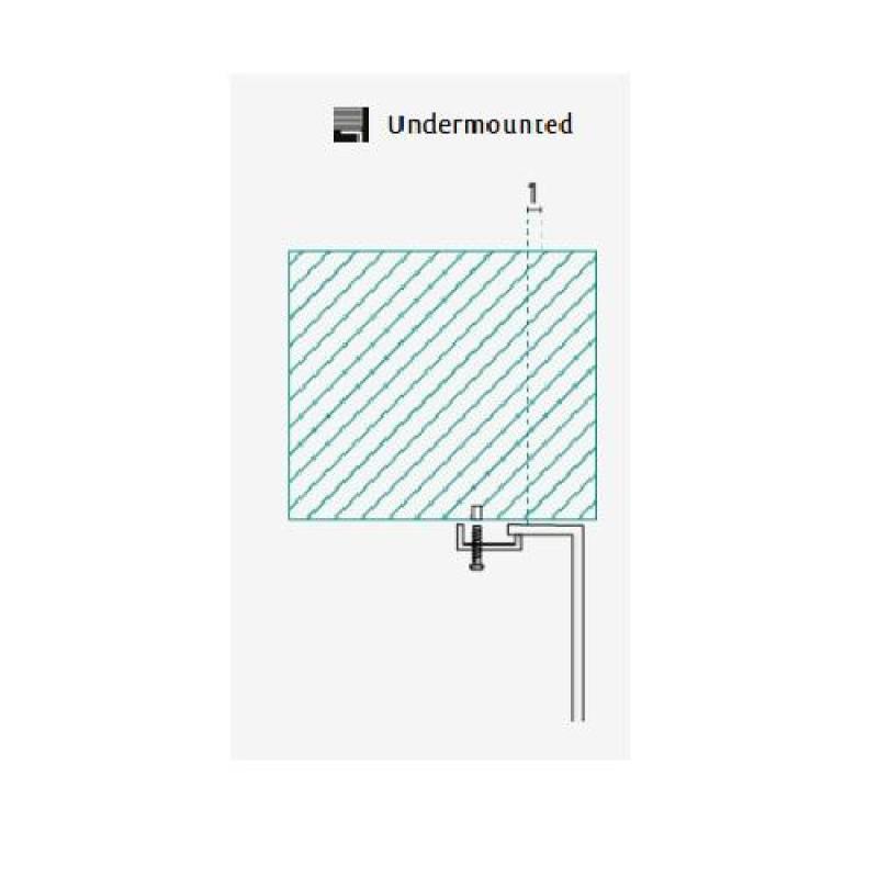 Banka Denver Évier en acier inoxydable 300 x 339 mm Sous-plan 1208970065