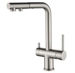 Ausmann Ellington Mitigeur de Cuisine 3 Voies avec Bec Rétractable et Eau Filtrée – Acier Inoxydable - 1208970082