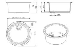 Ausmann Ceramic Brook lavabo rond en céramique blanche à poser 1208970092