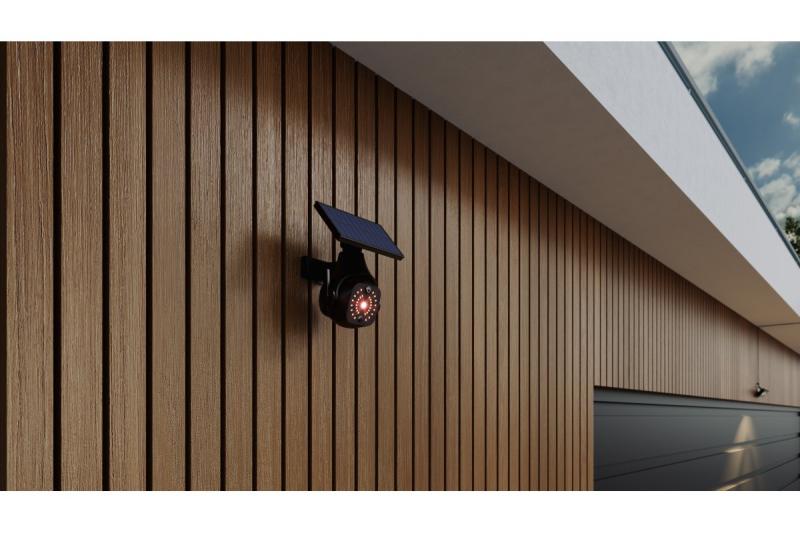 Lumière de crue solaire avec capteur de mouvement et crépusculaire GUARDOS, LED, 300lm, 6400K, 1200mAh, IP65, caméra factice