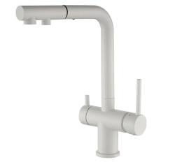 Robinet de cuisine à 3 voies Ausmann Ellington avec bec rétractable et eau filtrée – Blanc - 1208970496